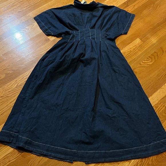 Anthropologie x Exquise The Tobie Button-Front Pleated Shirt Dress Denim L NWT - Picture 14 of 15